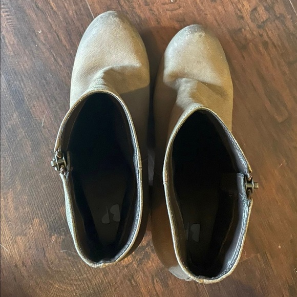 Genuine leather trolley bp womens 6m zipper block heel ankle booties taupe - Picture 3 of 5